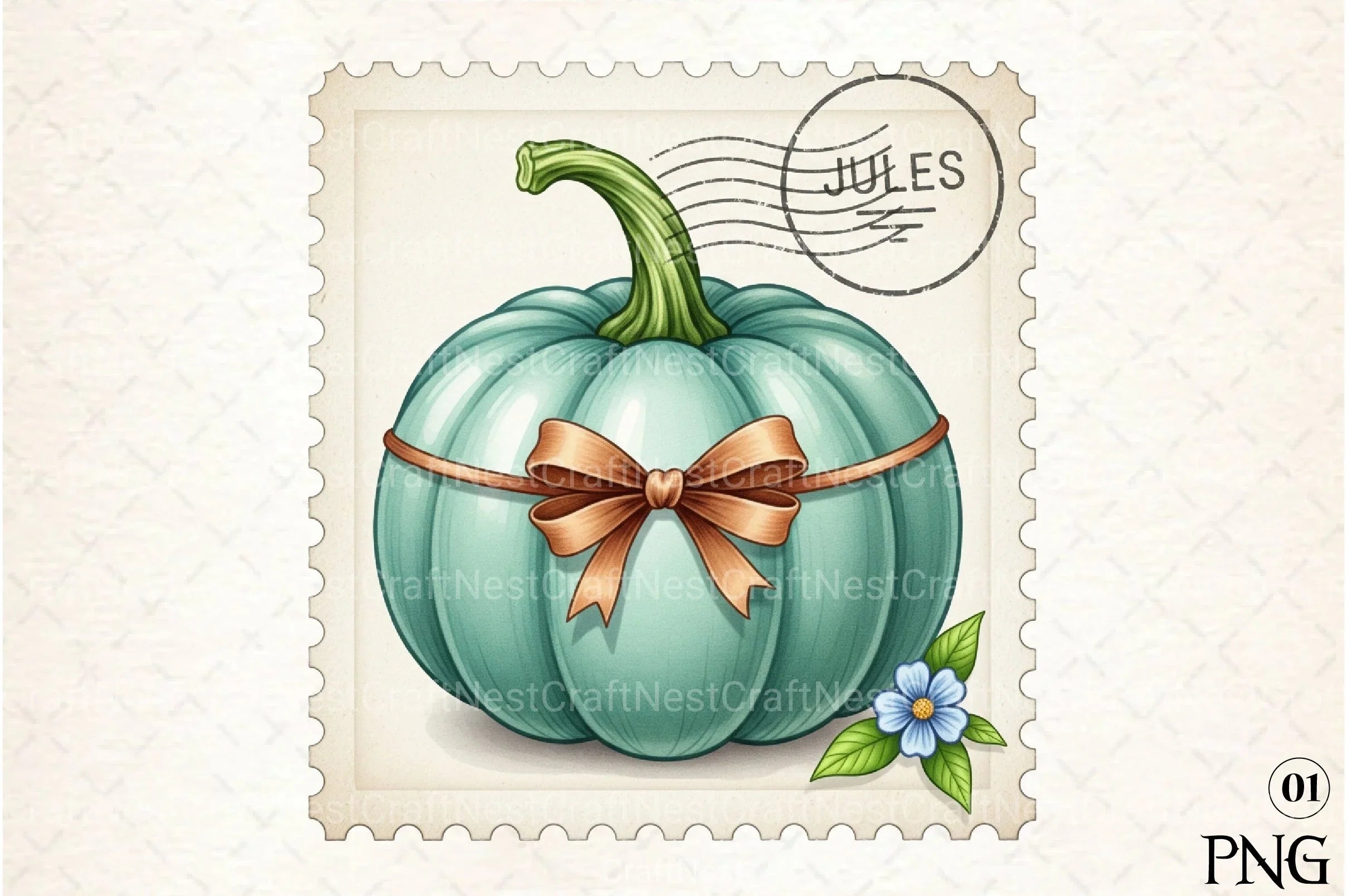 Pumpkin Postage Stamp Clipart Bundle 3 - CraftNest - Digital Crafting and Art