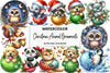 Christmas Animal Ornaments Clipart Bundle