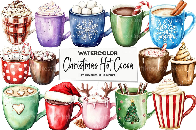 Christmas Hot Cocoa & Coffee Clipart Bundle - CraftNest - Digital Crafting and Art