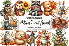 Autumn Forest Animal Clipart Bundle 99 - CraftNest - Digital Crafting and Art