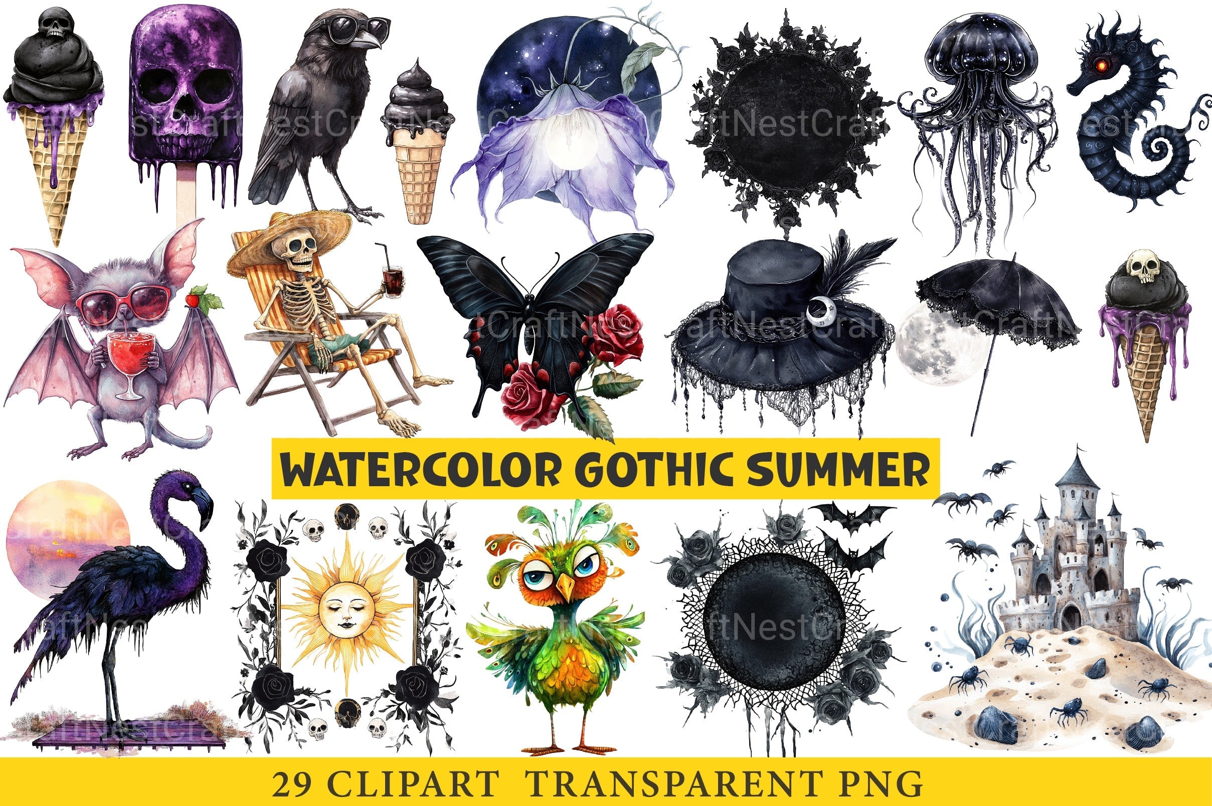 Gothic Summer Clipart Bundle 1