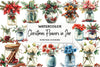 Christmas Flowers in Jar Clipart Bundle
