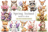 Spring Woodland Animal Clipart Bundle with Bouquet