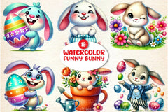 Funny Bunny Clipart Bundle 1 - CraftNest - Digital Crafting and Art