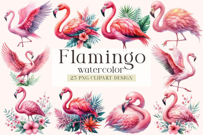 Flamingo Clipart Bundle - CraftNest - Digital Crafting and Art