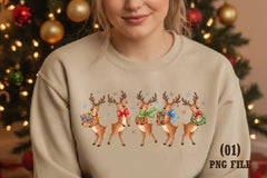 Funny Vintage Christmas Reindeer Clipart Bundle - CraftNest - Digital Crafting and Art