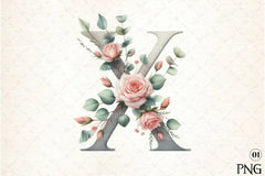 Floral Alphabet Clipart Bundle 7 - CraftNest - Digital Crafting and Art