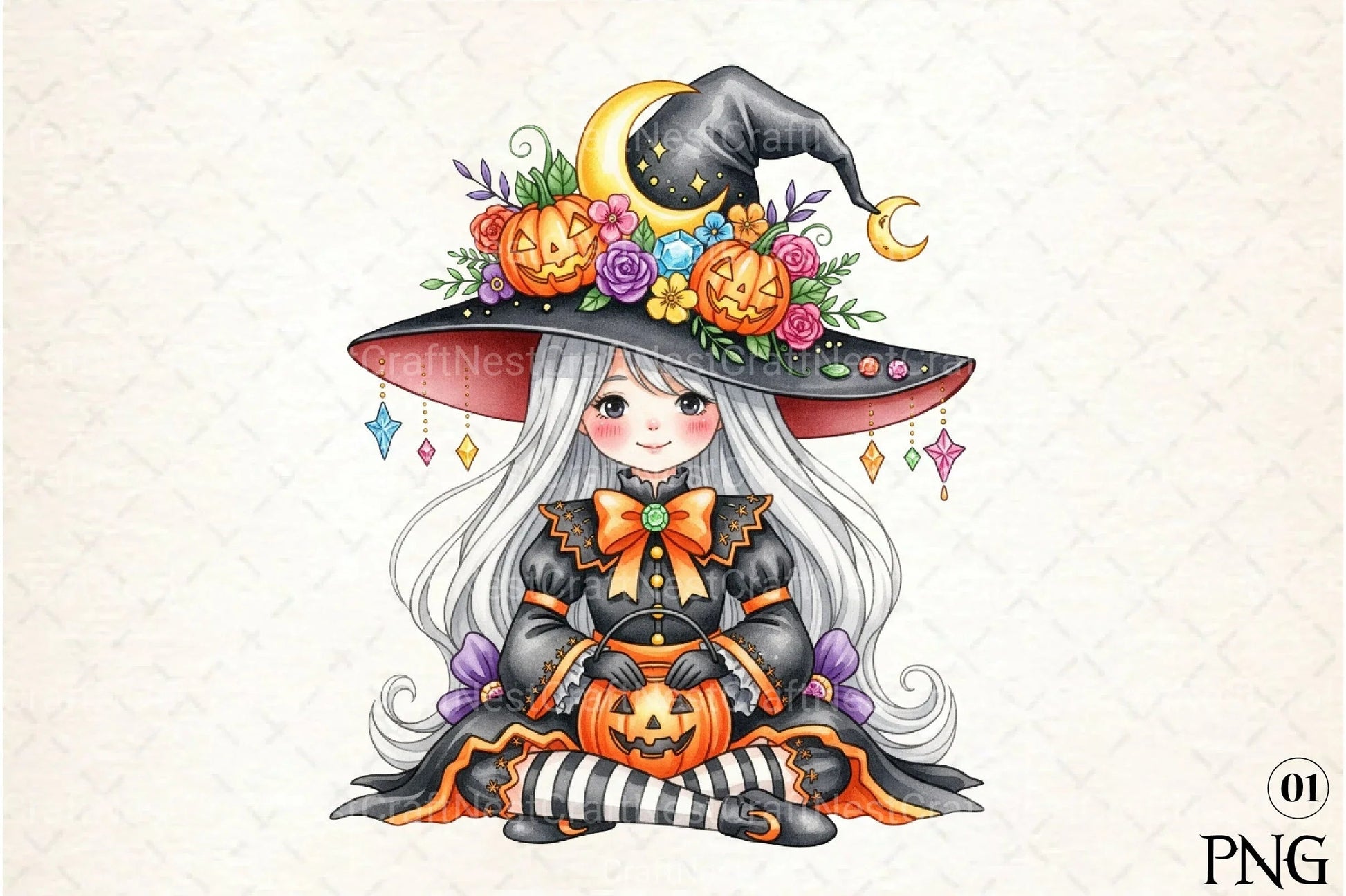 Halloween Cute Clipart Bundle - CraftNest - Digital Crafting and Art