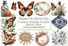 Monarch Butterfly Coaster Dahlia Flower Clipart Bundle