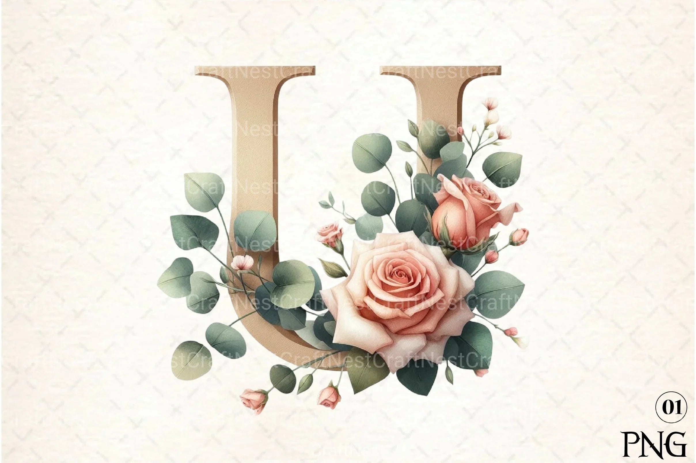 Floral Alphabet Clipart Bundle 16 - CraftNest - Digital Crafting and Art