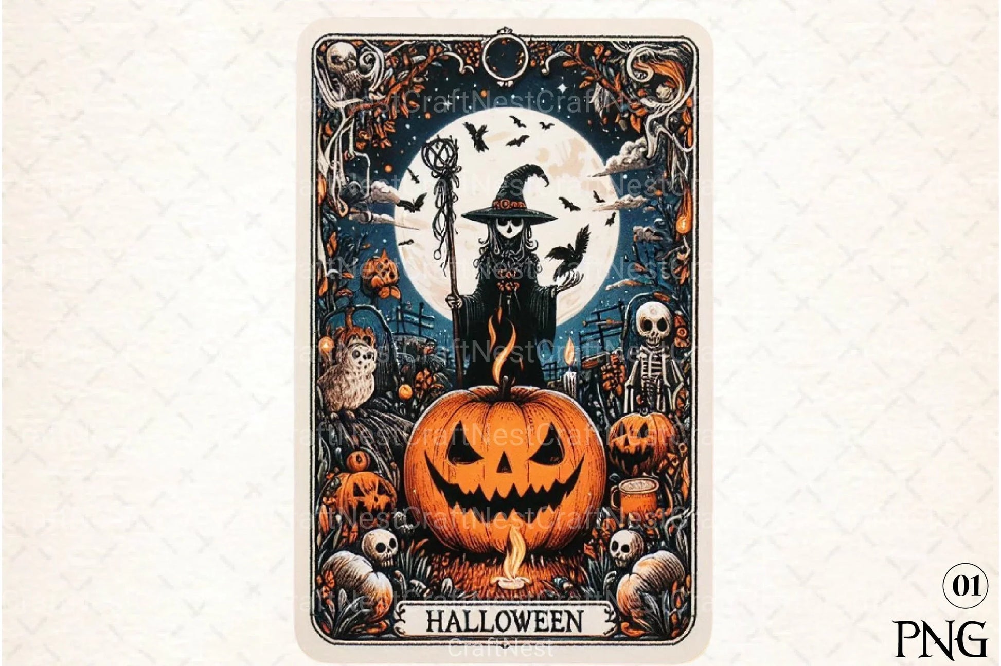 Halloween Tarot Card Clipart Bundle 55 - CraftNest - Digital Crafting and Art