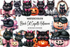 Black Cat Coquette Halloween Clipart Bundle