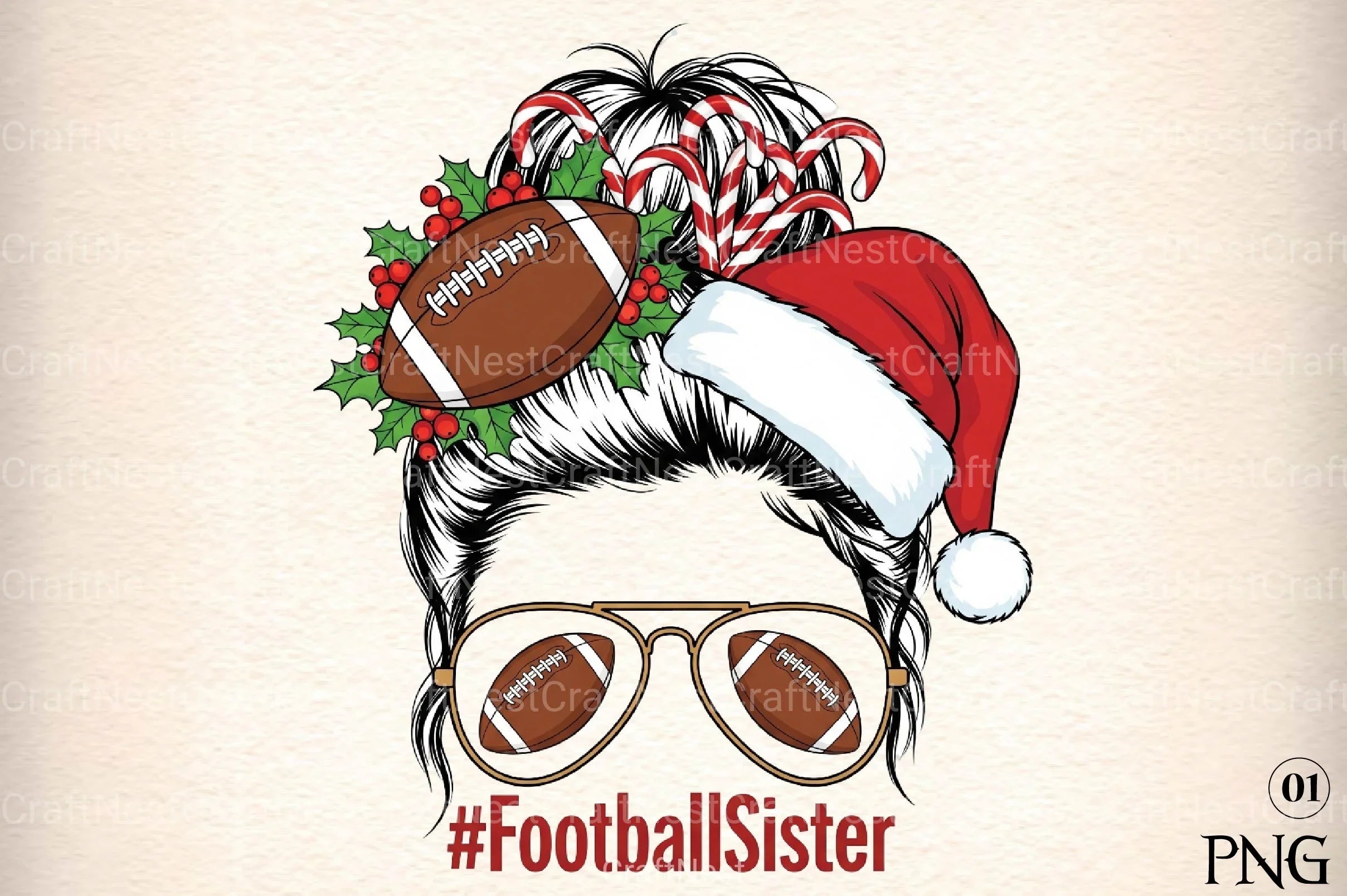 Football Sister Christmas Clipart Bundle - CraftNest - Digital Crafting and Art