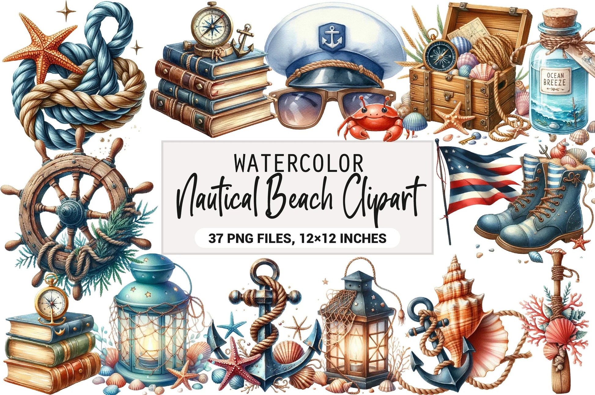 Nautical Beach Clipart Bundle - CraftNest - Digital Crafting and Art