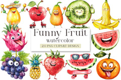 Funny Fruit Clipart Bundle - CraftNest - Digital Crafting and Art