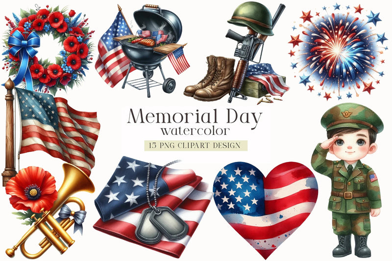 Memorial Day Clipart Bundle - CraftNest - Digital Crafting and Art