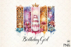 Brushstroke Birthday Girl Clipart Bundle - CraftNest - Digital Crafting and Art