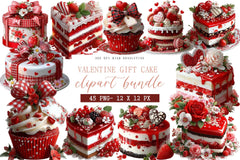 Valentine Gift Cake Clipart Bundle - CraftNest - Digital Crafting and Art