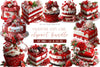 Valentine Gift Cake Clipart Bundle