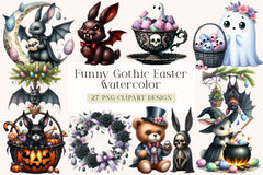 Funny Gothic Easter Clipart Bundle - CraftNest - Digital Crafting and Art