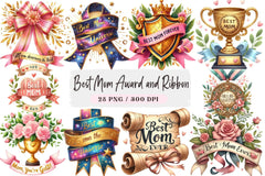 Best Mom Award & Ribbon Clipart Bundle - CraftNest - Digital Crafting and Art