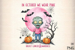 Halloween Breast Cancer Clipart Bundle 4 - CraftNest - Digital Crafting and Art