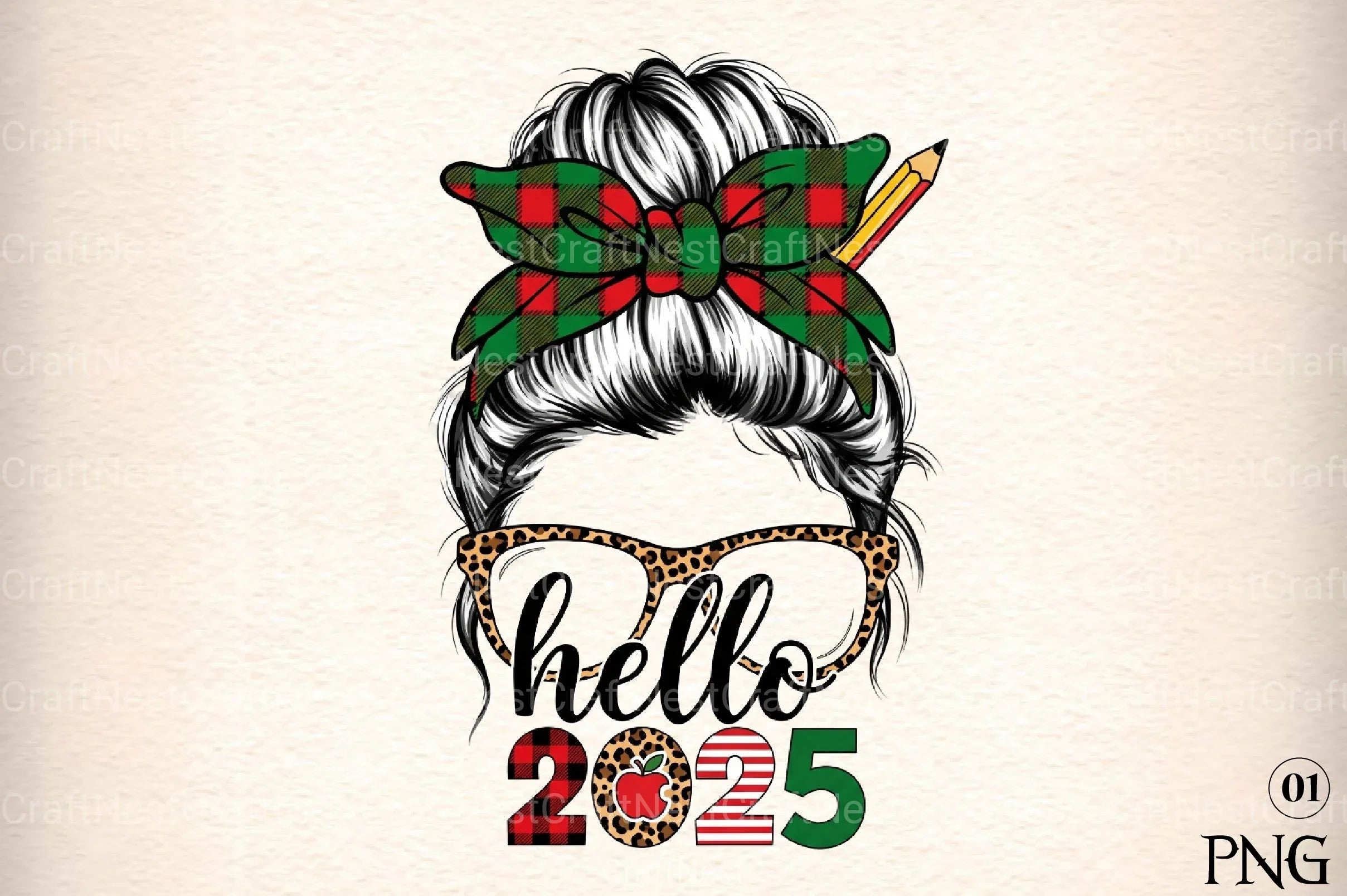 Hello 2025 Teacher Design Clipart Bundle