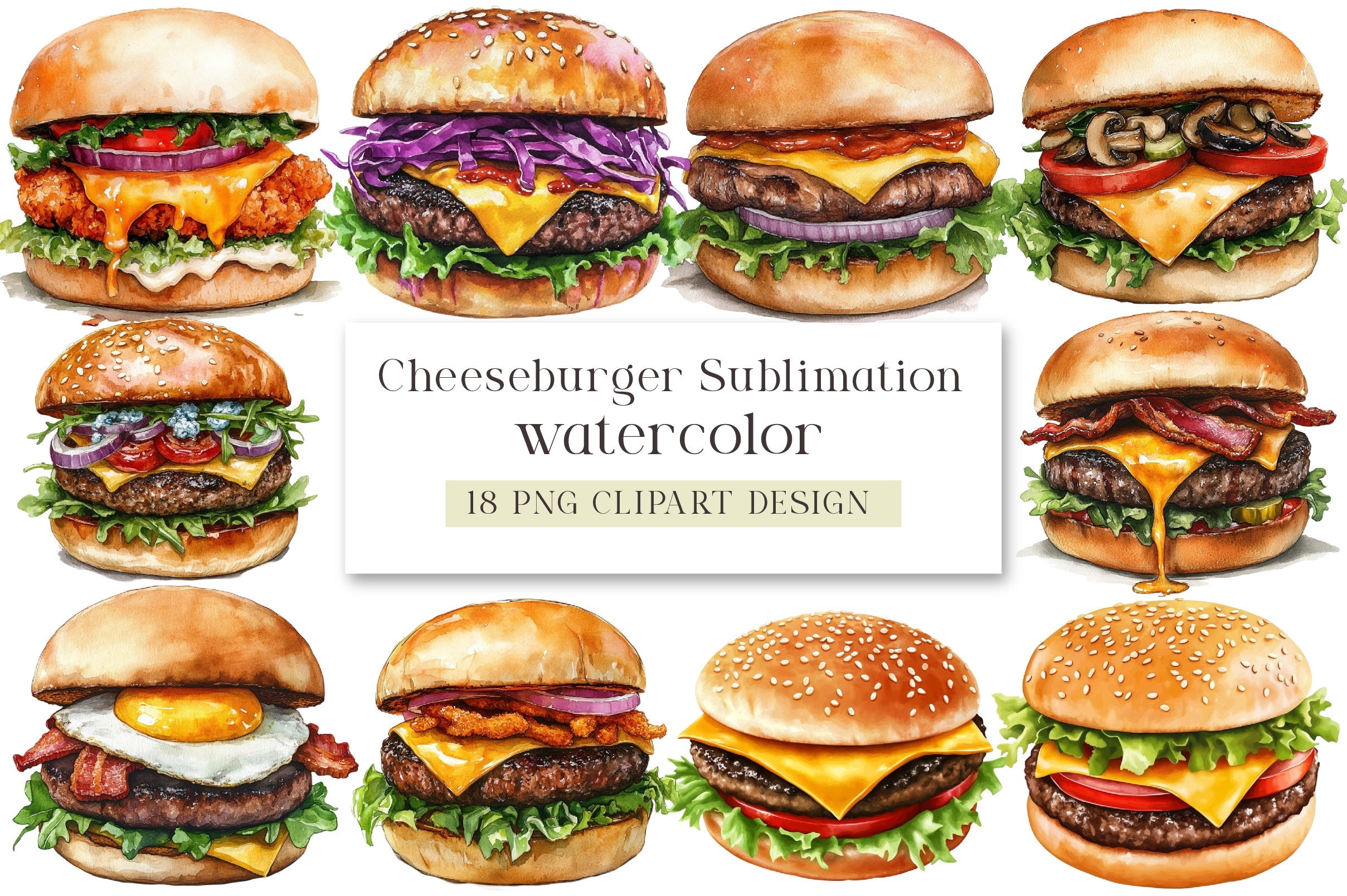 Cheeseburger Clipart Bundle