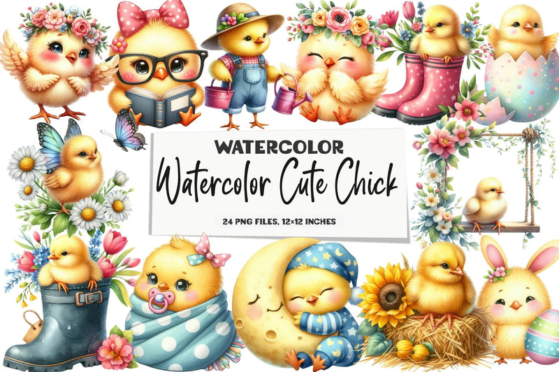 Cute Chick Clipart Bundle - CraftNest - Digital Crafting and Art