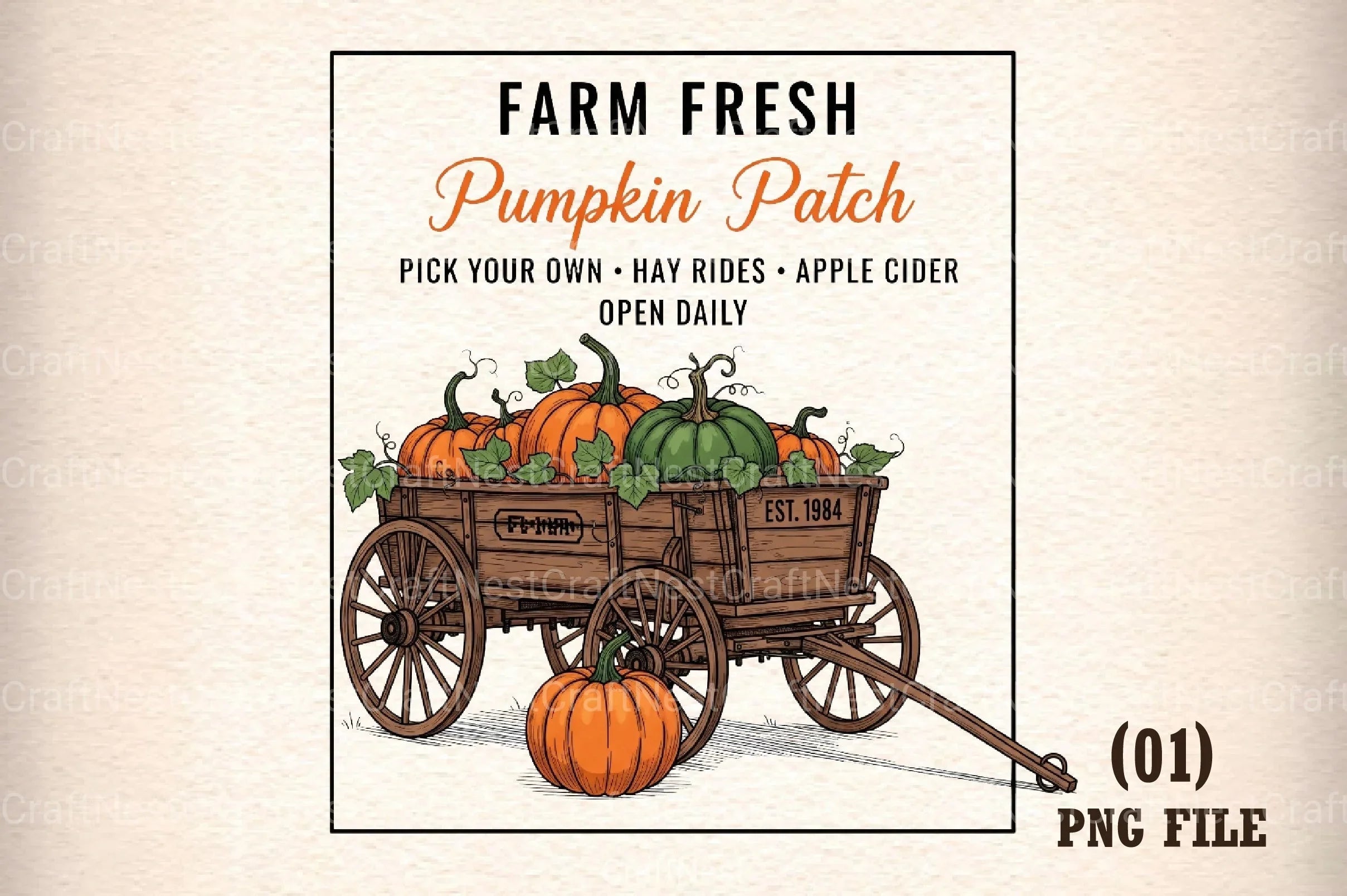 Rustic Fall Farmhouse Pumpkin Sign Clipart Bundle