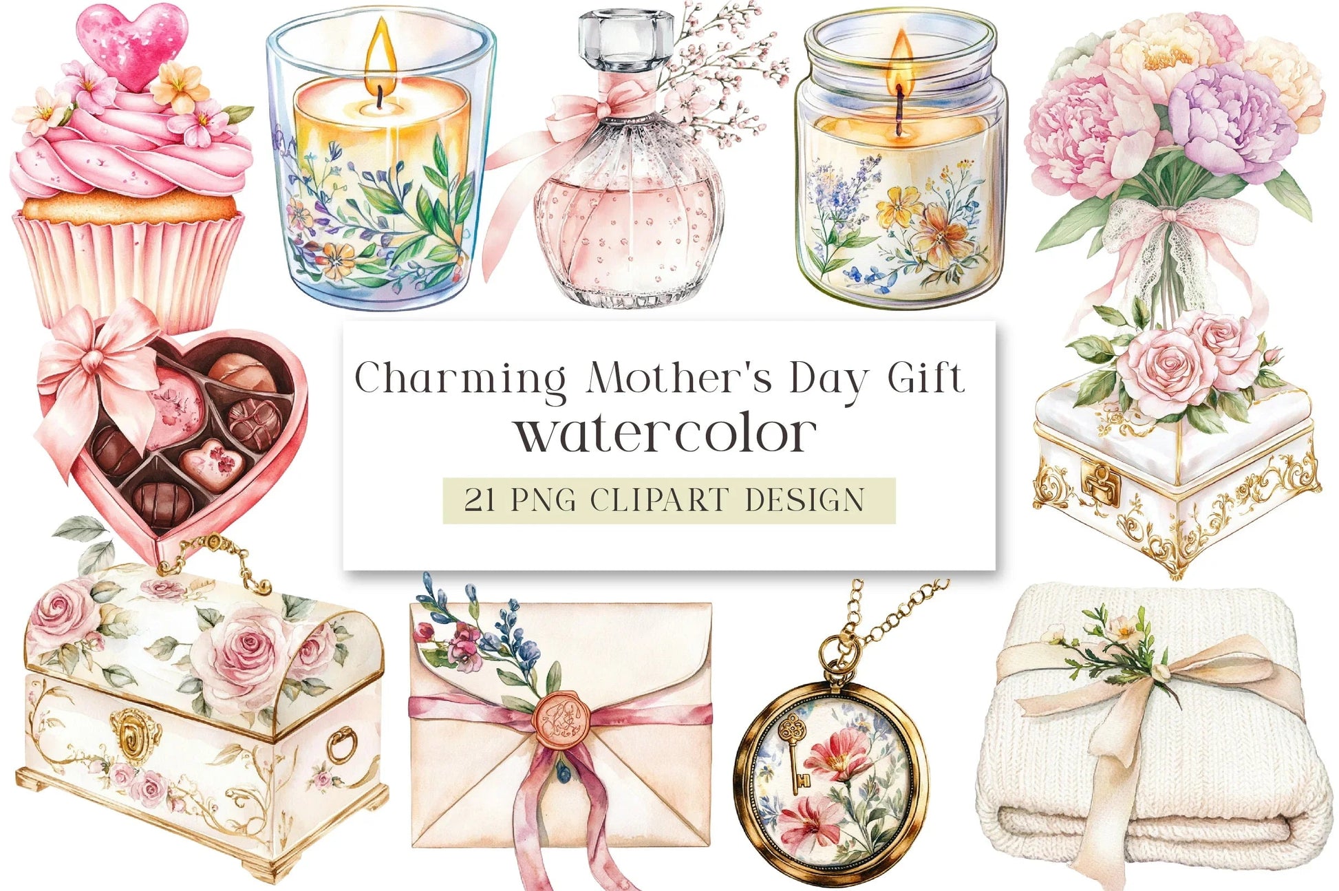 Charming Mother's Day Gift Clipart Bundle - CraftNest - Digital Crafting and Art