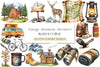 Vintage Mountain Adventure Clipart Bundle