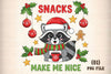 Christmas Raccoon Snacks Quote Clipart Bundle