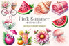 Pink Summer Clipart Bundle