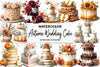 Autumn Wedding Cake Clipart Bundle