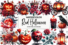 Red Halloween Clipart Bundle 2 - CraftNest - Digital Crafting and Art