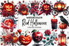Red Halloween Clipart Bundle