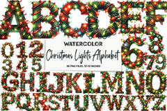 Christmas Lights Alphabet Clipart Bundle - CraftNest - Digital Crafting and Art