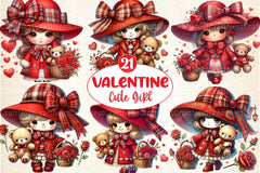 Valentine Cute Girl Clipart Bundle 4 - CraftNest - Digital Crafting and Art