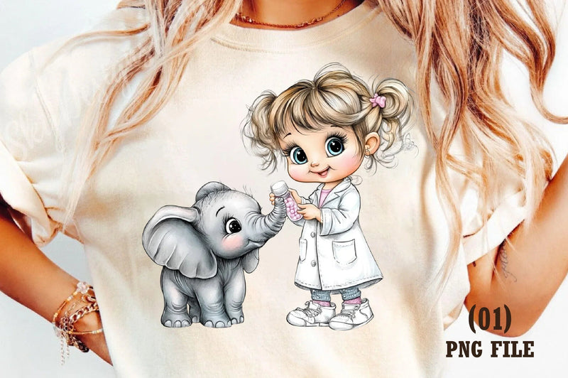 Veterinarian Girl Clipart Bundle - CraftNest - Digital Crafting and Art