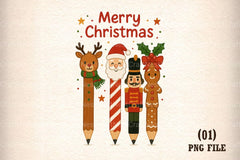 Christmas Pencils Clipart Bundle 2 - CraftNest - Digital Crafting and Art