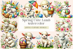 Spring Cute Lamb Clipart Bundle - CraftNest - Digital Crafting and Art