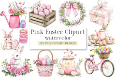 Pink Easter Clipart Bundle - CraftNest - Digital Crafting and Art