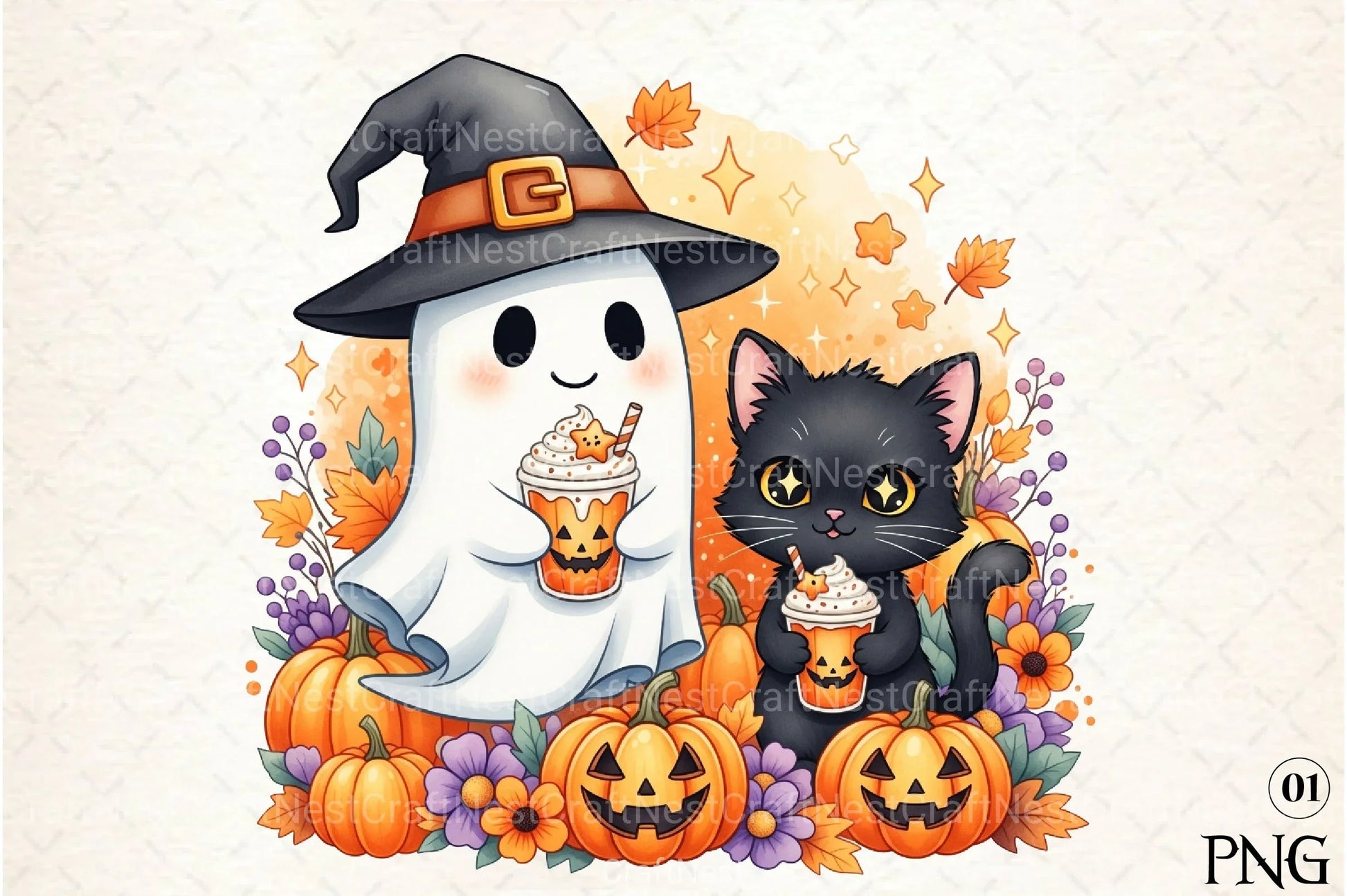 Kawaii Halloween Clipart Bundle 8 - CraftNest - Digital Crafting and Art