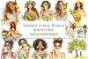 Summer Lemon Woman Clipart Bundle