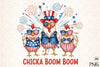 Patriotic Chicken USA 4th of July Clipart Bundle