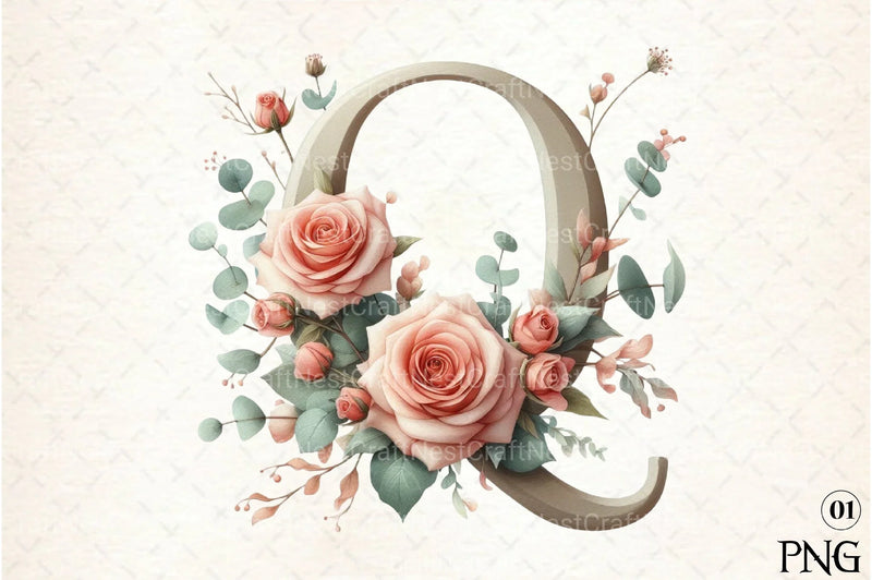 Floral Alphabet Clipart Bundle 88 - CraftNest - Digital Crafting and Art