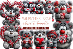 Valentine Bear Clipart Bundle - CraftNest - Digital Crafting and Art