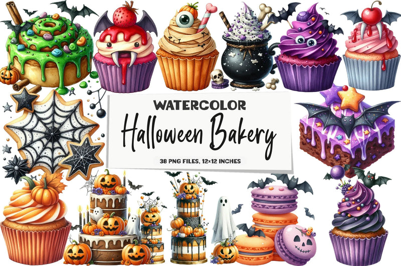 Halloween Bakery Clipart Bundle - CraftNest - Digital Crafting and Art