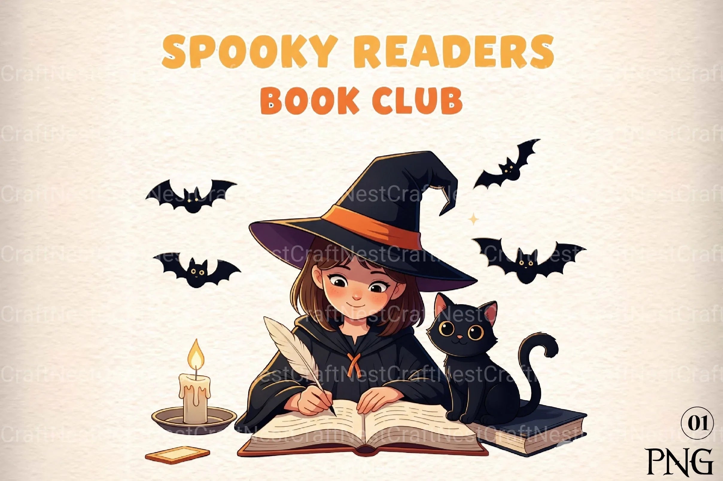 Spooky Book Club Graphic Clipart Bundle - CraftNest - Digital Crafting and Art